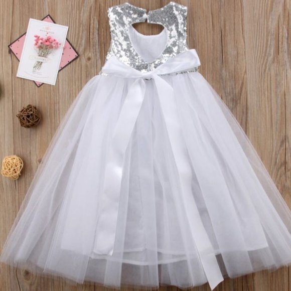 Frozen Wonderland Snowflakes Girl Outfit Clothes Dress New Year Sequin Tulle - Picture 2 of 5